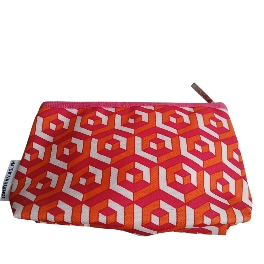 Jonathon Adler x Clinique Cosmetic Bag Geo Design Bright Gift Lined Pink
